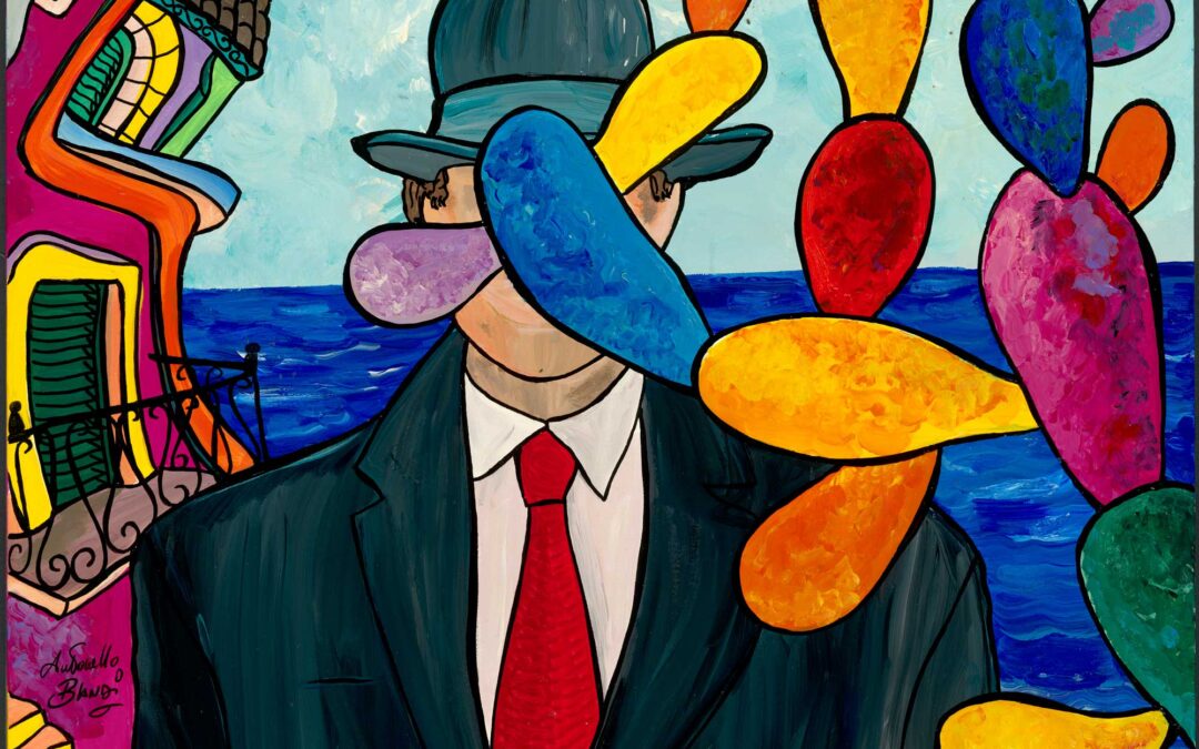 “Invece della mela” – Antonello Blandi reinventa Magritte con i suoi colori